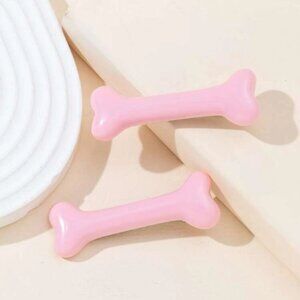 💀 Awesome Pair of pastel pink skeleton bone barrettes 💀